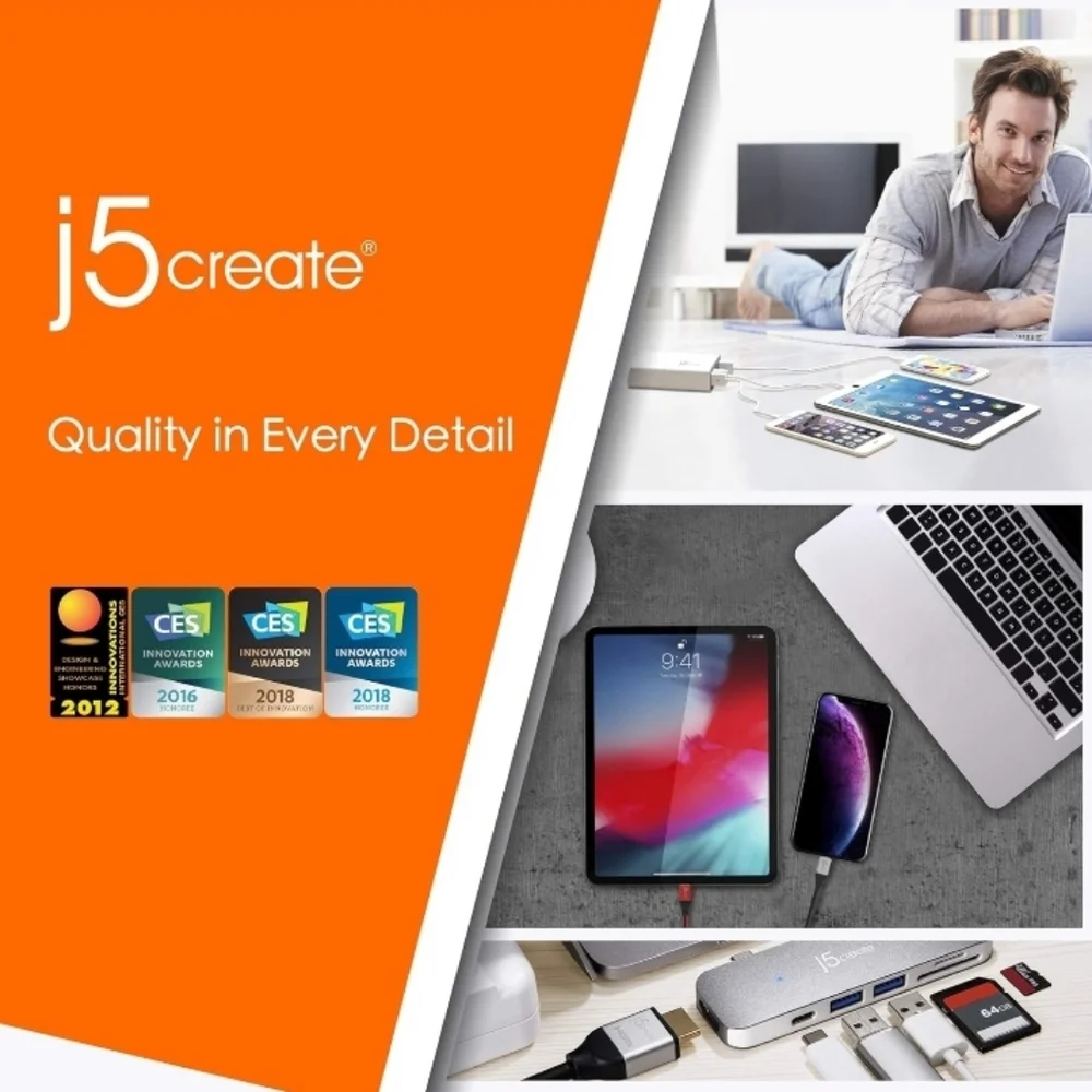 j5create USB Type-C to 4K HDMI Adapter JCA153 / 4K @60 Hz/for MacBook, Chromeboo
